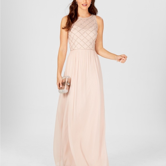 Adrianna Papell Dresses & Skirts - Adrianna Papell Beaded A-Line Gown Blush